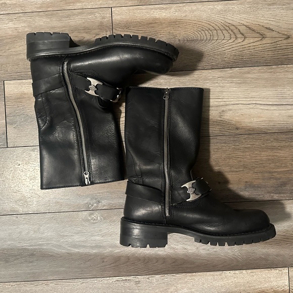 harley davidson mens waterproof riding boots size 9 Only Wore Twice $230 Metal - Picture 4 of 6